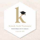 Klassieke monogram K en Afstudeerder van de Gradup Kartonnen Onderzetters (Voorkant)