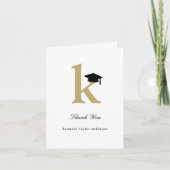 Klassieke monogram K Gradupafkap Foto Modern Bedankkaart (Voorkant)