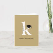 Klassieke monogram K Gradupafkap Foto Modern Bedankkaart (Voorkant)