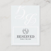Klassieke monogram kam GERESERVEERD gevouwen Plaatskaartje (Voorkant)