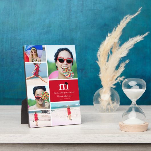 Klassieke monogram kleurenblok 6 Foto Afstuderen Fotoplaat (Zijkant)