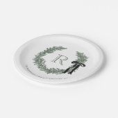 Klassieke Monogram Krans Crest Papieren Bordje (Gekanteld)