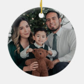 Klassieke Monogram Krans Crest Papieren servetten Keramisch Ornament (Achterkant)