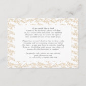 Klassieke Monogram krans Details Elegante bruiloft Informatiekaartje (Achterkant)