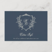 Klassieke Monogram krans Details Elegante bruiloft Informatiekaartje (Voorkant)