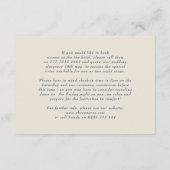 Klassieke Monogram krans Details Elegante bruiloft Informatiekaartje (Achterkant)