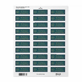 Klassieke Monogram Krans Groen Geruit Kerstmis Etiket (Full Sheet)