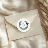 Klassieke Monogram Krans Kam Geschenk Stickers