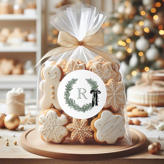 Klassieke Monogram Krans Rand Cadeau Stickers