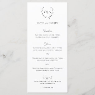 Klassieke Monogram Krans Top Elegante Trouw Menu