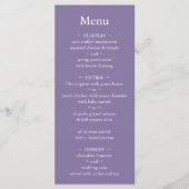 Klassieke Monogram Lavendel Bruiloft Menu (Voorkant)