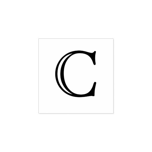 Klassieke Monogram Letter C 1 Inch Stamp Rubberstempel (Afrduk)