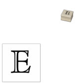 Klassieke Monogram Letter E 1 Inch Stamp Rubberstempel (Gestempeld)