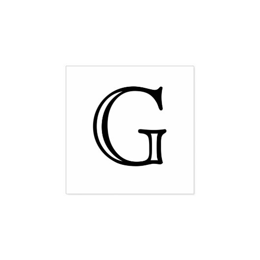 Klassieke Monogram Letter G 1 Inch Stamp Rubberstempel (Afrduk)