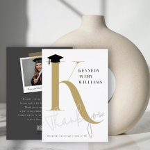 Klassieke Monogram Letter K Moderne Afstudeerhoed