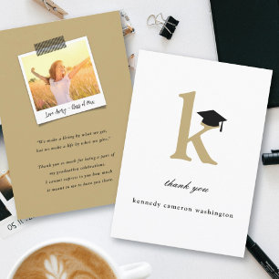 Klassieke monogram Letter K Moderne Gradup Bedankkaart