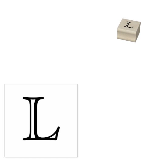 Klassieke Monogram Letter L 1 Inch Stamp Rubberstempel (Gestempeld)