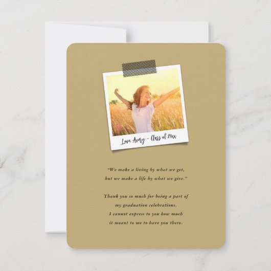 Klassieke monogram Letter M Modern Gradup Bedankkaart (Achterkant)