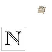 Klassieke Monogram Letter N 1 Inch Stamp Rubberstempel (Gestempeld)