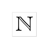 Klassieke Monogram Letter N 1 Inch Stamp Rubberstempel (Afrduk)