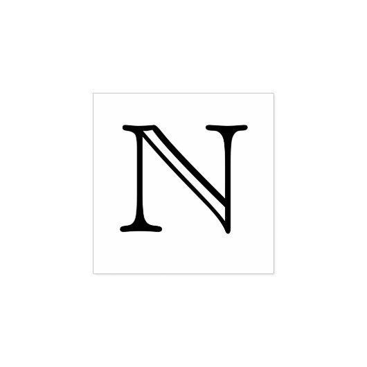 Klassieke Monogram Letter N 1 Inch Stamp Rubberstempel (Afrduk)