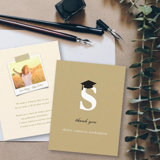 Klassieke monogram Letter S Moderne Gradup Bedankkaart