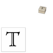 Klassieke Monogram Letter T 1 Inch Stamp Rubberstempel (Gestempeld)
