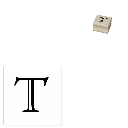 Klassieke Monogram Letter T 1 Inch Stamp Rubberstempel (Gestempeld)