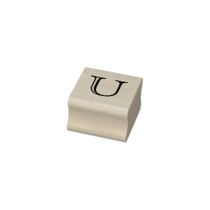 Klassieke Monogram Letter U 1 Inch Stamp Rubberstempel