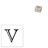 Klassieke Monogram Letter V 1 Inch Stamp Rubberstempel (Gestempeld)