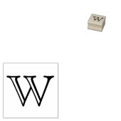 Klassieke Monogram Letter W 1 Inch Stamp Rubberstempel (Gestempeld)