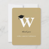 Klassieke monogram Letter W Modern Gradup Bedankkaart (Voorkant)