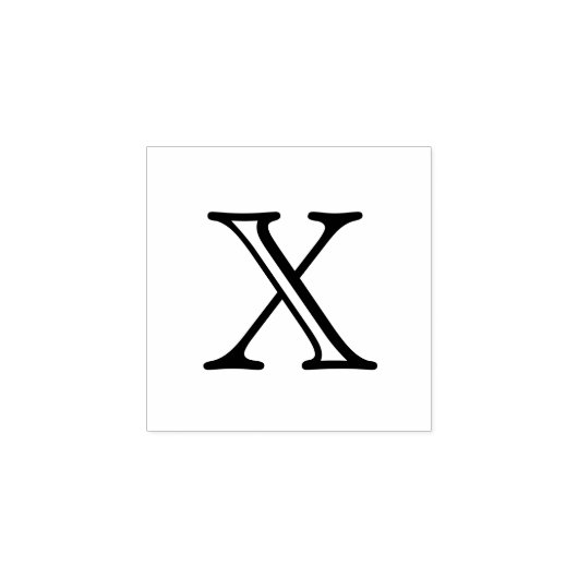 Klassieke Monogram Letter X 1 Inch Stamp Rubberstempel (Afrduk)
