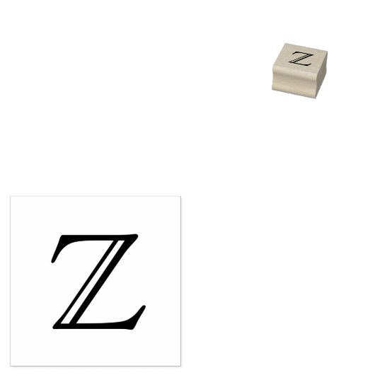 Klassieke Monogram Letter Z 1 Inch Stamp Rubberstempel (Gestempeld)