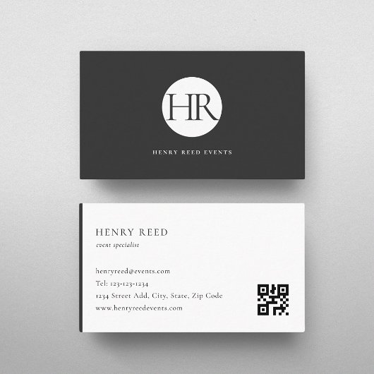 Klassieke Monogram Logo QR-code Visitekaartje