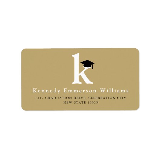 Klassieke monogram M & Black Gradup-adres Etiket (Voorkant)