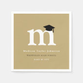 Klassieke monogram M en Gradupafkap Afstudeerder P Servetten (Voorkant)