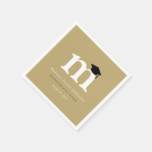 Klassieke monogram M en Gradupafkap Afstudeerder P Servetten (Hoek)