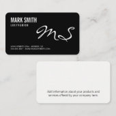 Klassieke monogram (manuscripttype) visitekaartje (Voorkant / Achterkant)