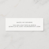 Klassieke monogram met boogtekst mini visitekaartje (Achterkant)