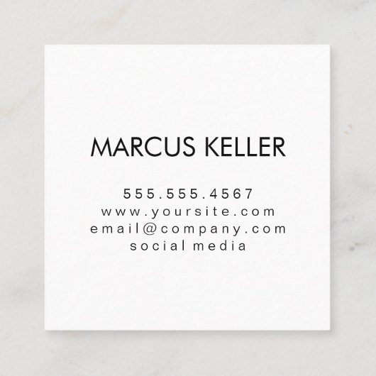 Klassieke monogram met grafische decoratieve eleme vierkante visitekaartje (Achterkant)