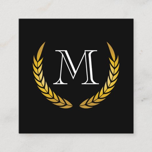 Klassieke monogram met grafische decoratieve eleme vierkante visitekaartje (Voorkant)
