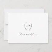Klassieke monogram met grote kroonrand bedankkaart (Voorkant)