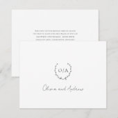 Klassieke monogram met grote kroonrand bedankkaart (Voorkant / Achterkant)