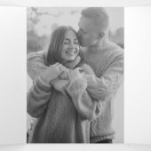 Klassieke monogram met grote kroonrand drieluik uitnodiging (Binnenkant midden)