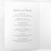 Klassieke monogram met grote kroonrand drieluik uitnodiging (Binnenzijde eerst)