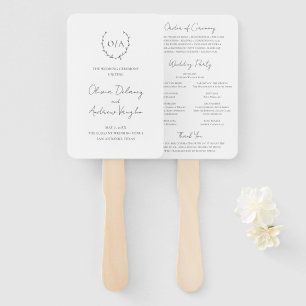 Klassieke monogram met grote kroonrand handwaaier