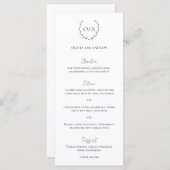 Klassieke monogram met grote kroonrand menu (Voorkant / Achterkant)