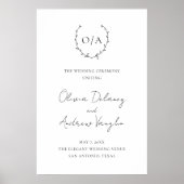 Klassieke monogram met grote kroonrand poster (Voorkant)