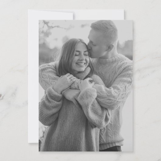 Klassieke monogram met grote kroonrand save the date (Achterkant)